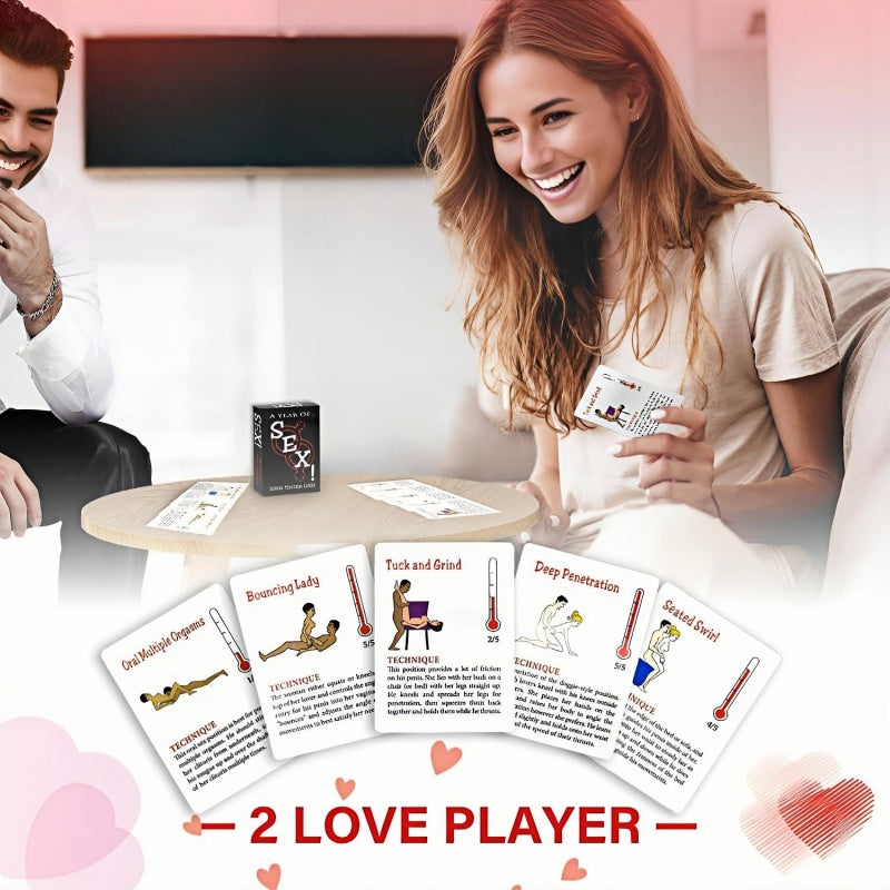 Acmejoy- Sex Game Position Cards Bedroom Battle Cards Date-Night Fun Couple Poker Games Improve Relationship Lube & Essential - Tophatter Daily Deals